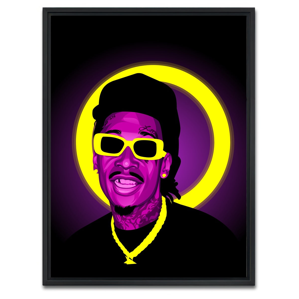 AUTO-MOCKUP WHITE | Wiz Khalifa | 1 Piece | Black Framed Canvas | group=3x4