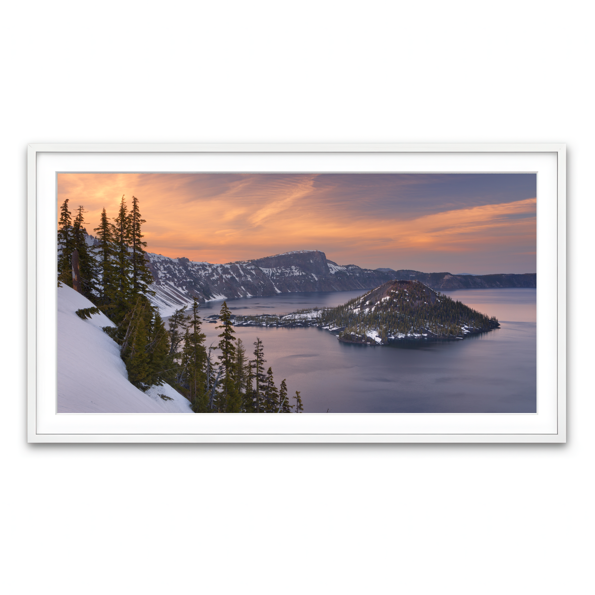 Framed Print 2x1 White