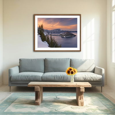 AUTO-MOCKUP ROOM | Wizard Island - Crater Lake Wall Art