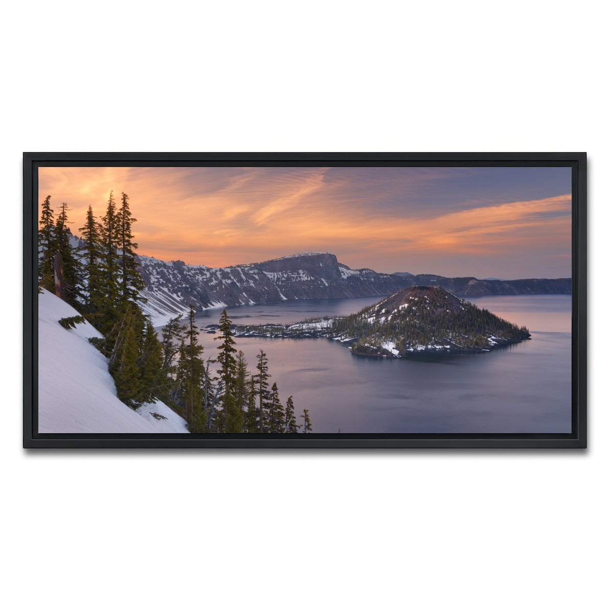 AUTO-MOCKUP WHITE | Wizard Island - Crater Lake | 1 Piece | Black Framed Canvas | group=2x1