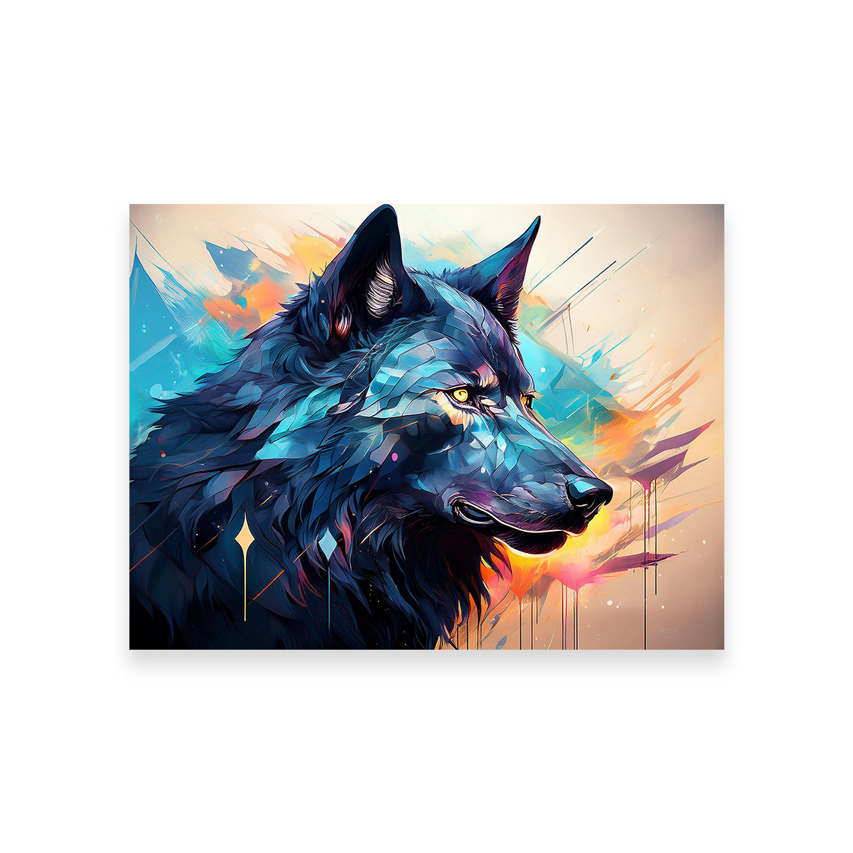 Wolf Abstract Painting Wall Art