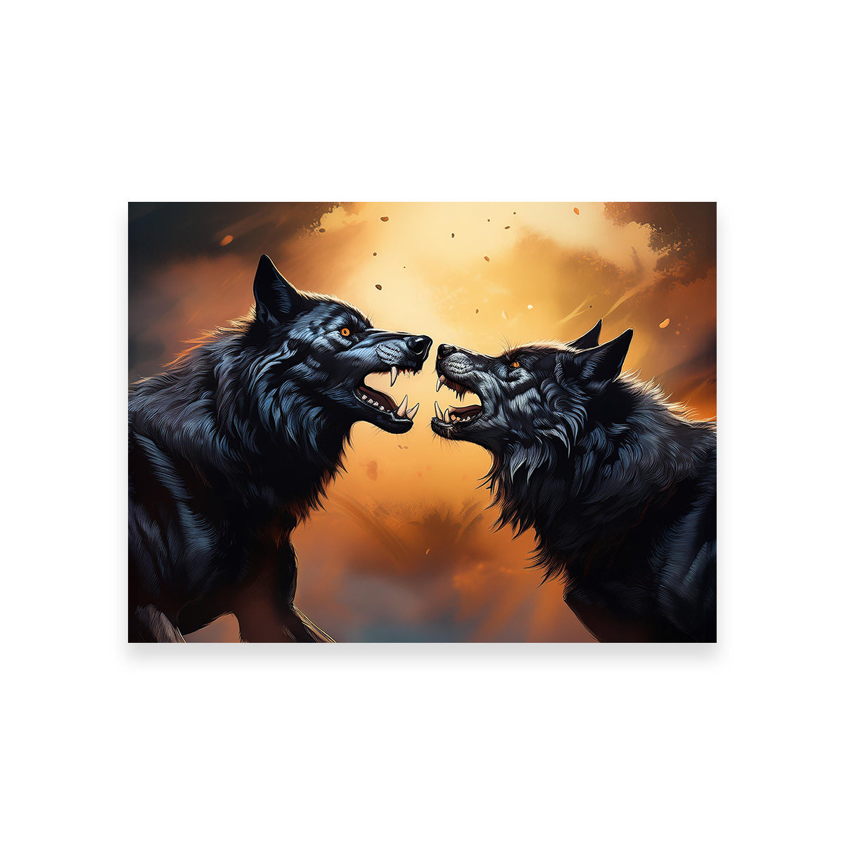 Wolf Fight Wall Art