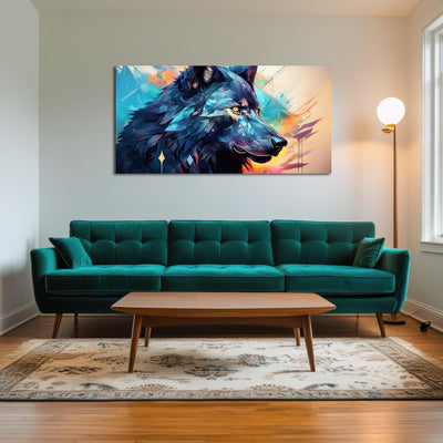 AUTO-MOCKUP ROOM | Wolf Abstract Painting