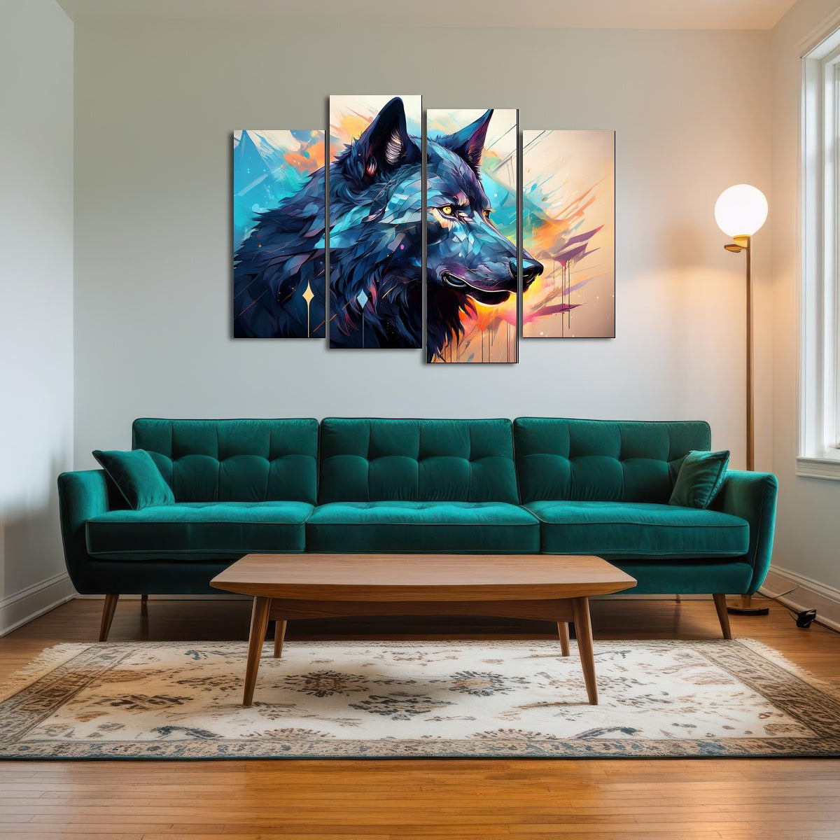 AUTO-MOCKUP ROOM | Wolf Abstract Painting