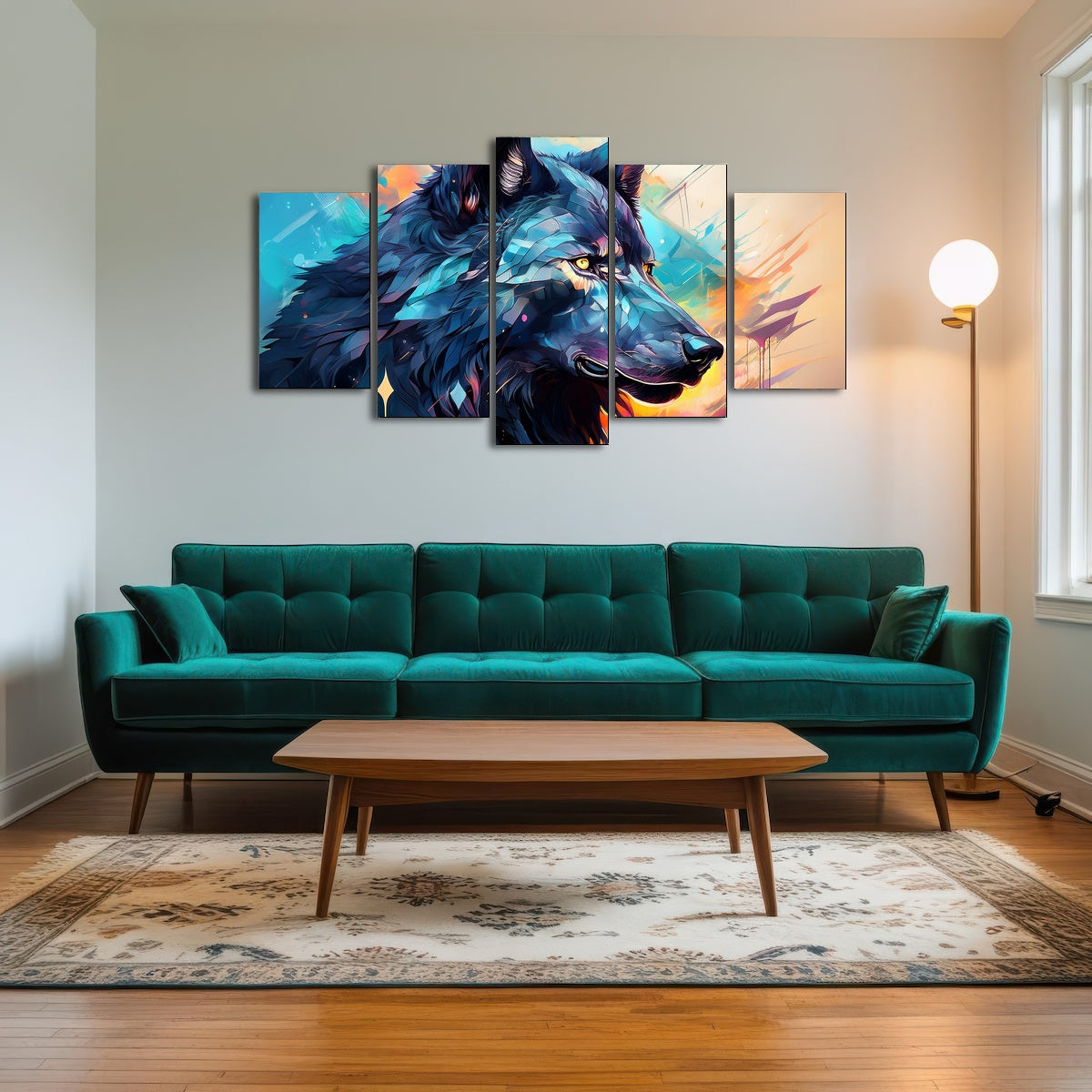 AUTO-MOCKUP ROOM | Wolf Abstract Painting
