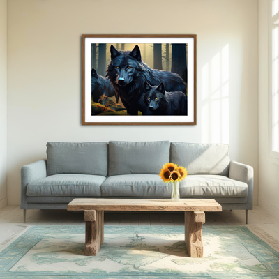AUTO-MOCKUP ROOM | Wolf Family Wall Art