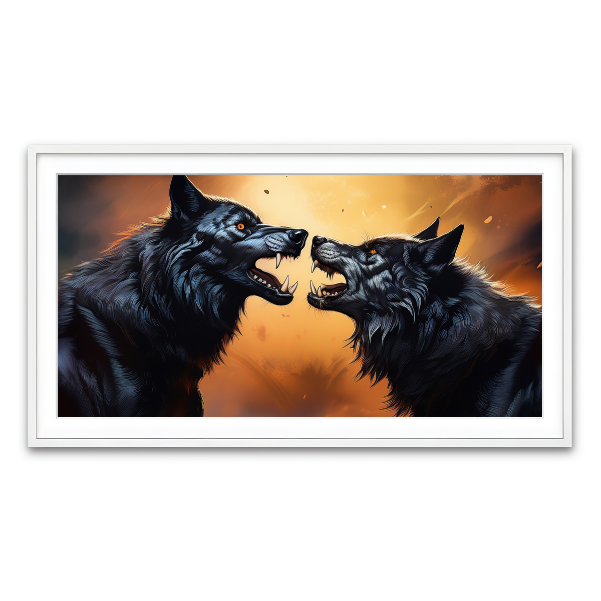 Framed Print 2x1 White