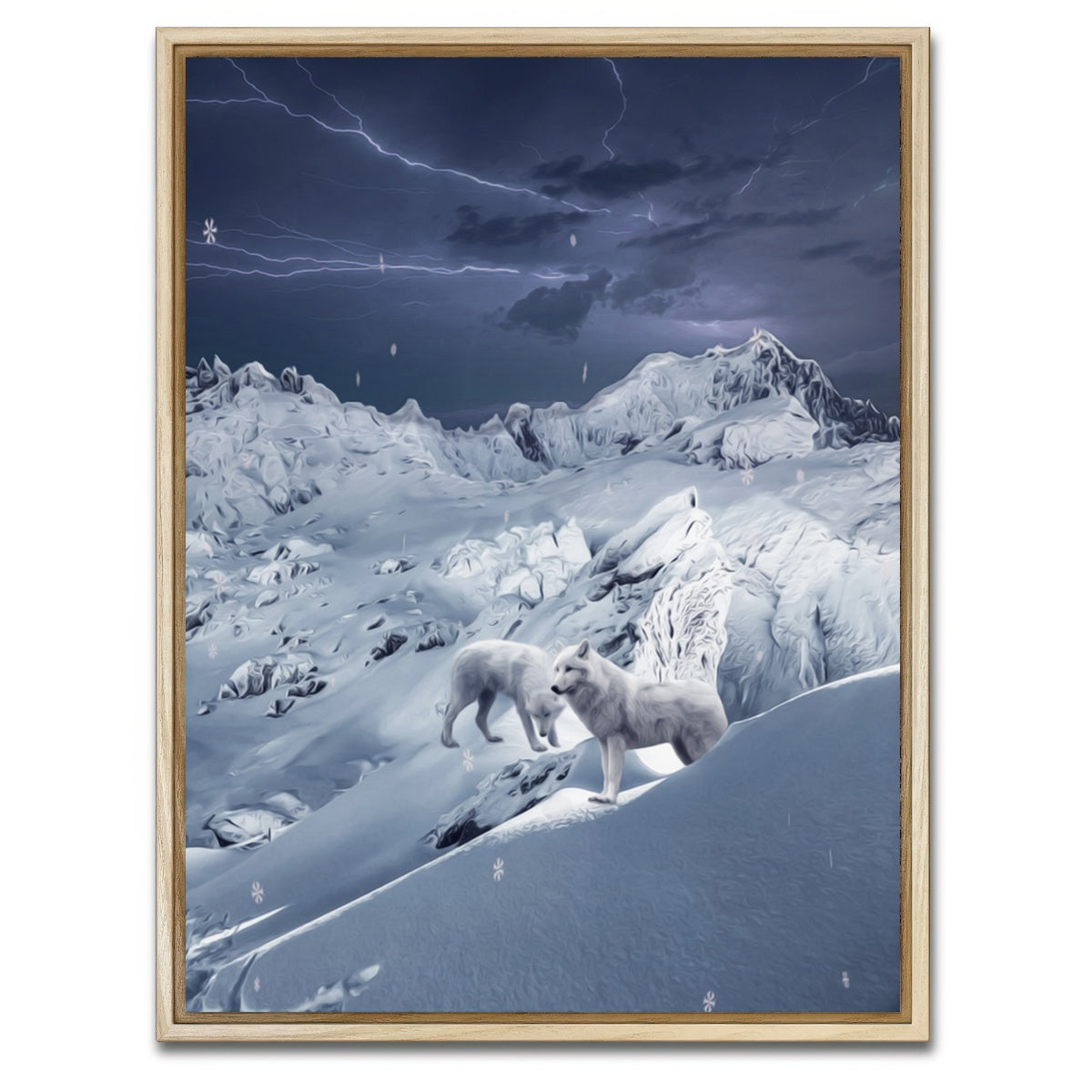 AUTO-MOCKUP WHITE | Wolf IceLand | 1 Piece | Natural Framed Canvas | group=3x4