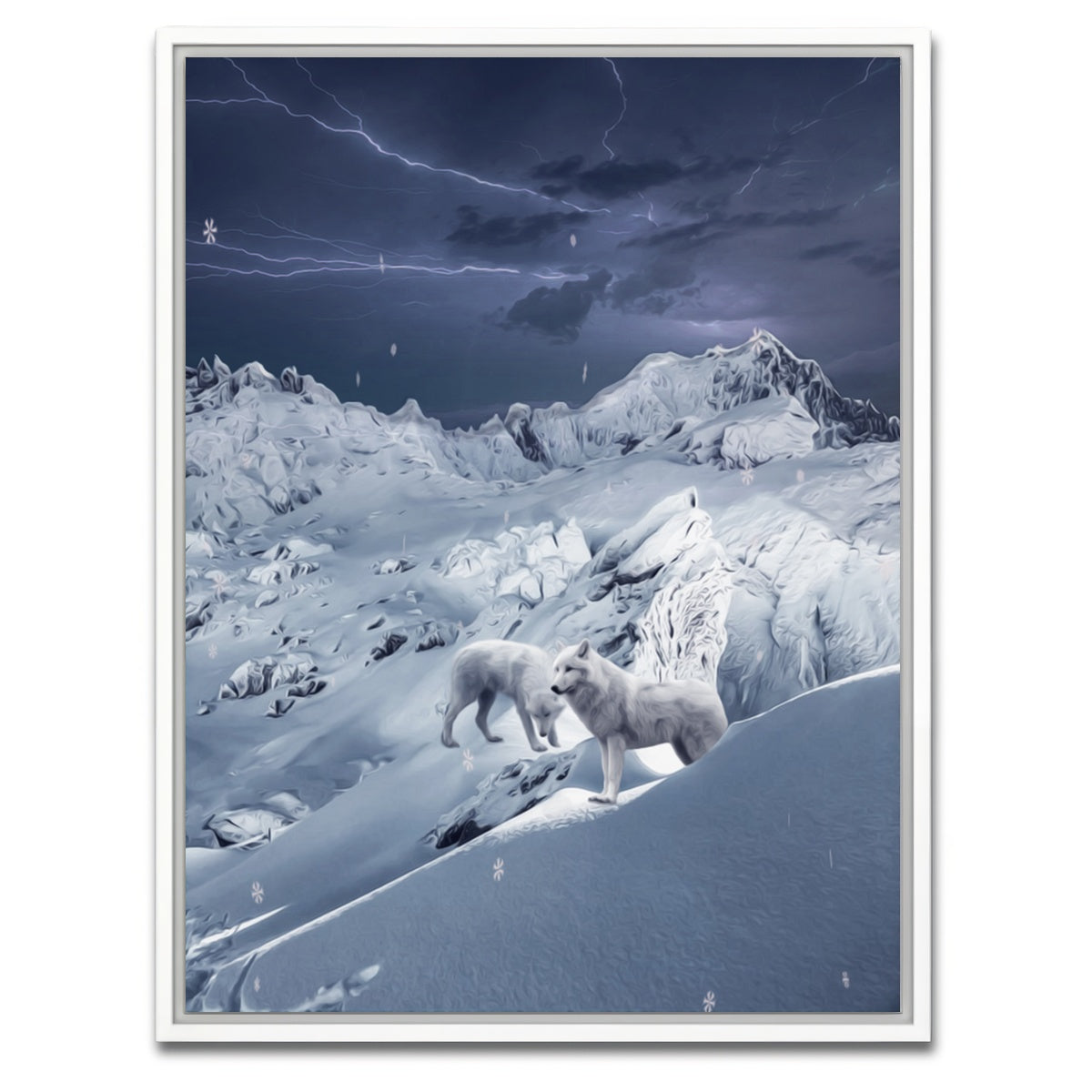 AUTO-MOCKUP WHITE | Wolf IceLand | 1 Piece | White Framed Canvas | group=3x4