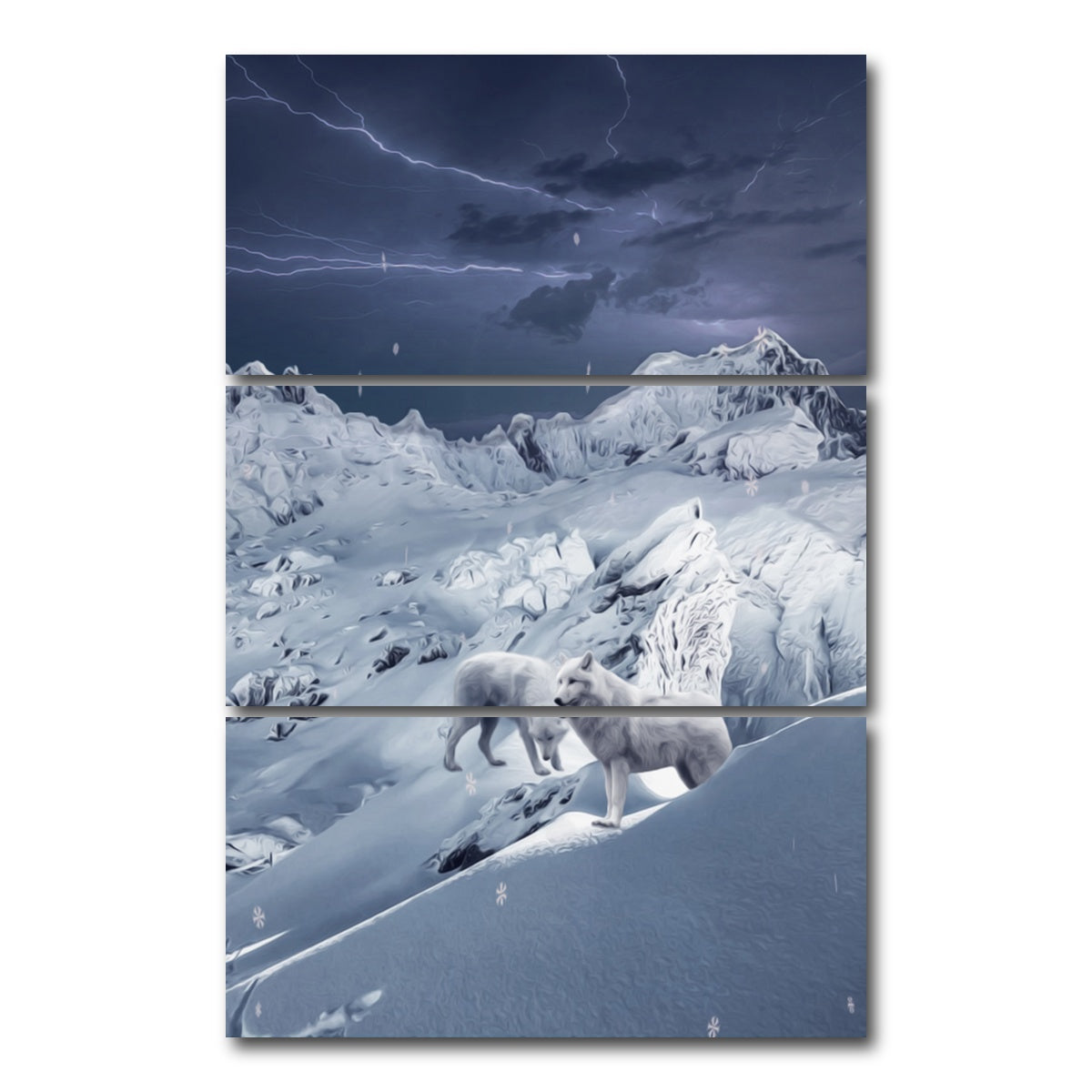 AUTO-MOCKUP WHITE | Wolf IceLand | 3 Piece | Gallery Wrap Canvas | group=12x24_stacked