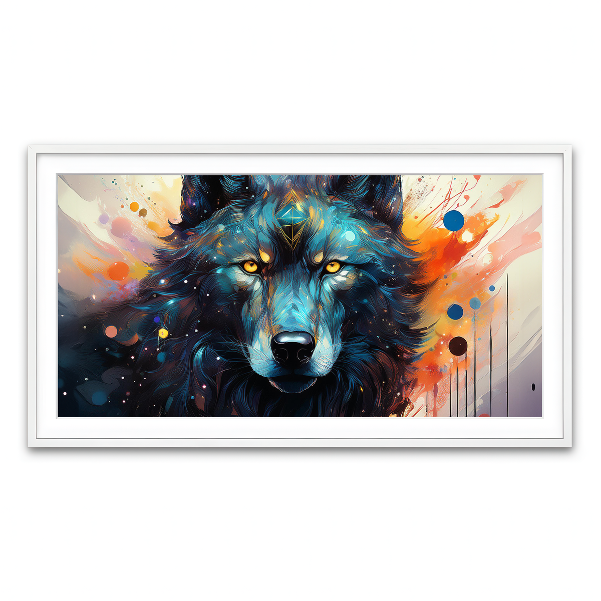 Framed Print 2x1 White