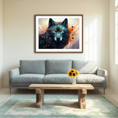 AUTO-MOCKUP ROOM | Wolf Painting Wall Art