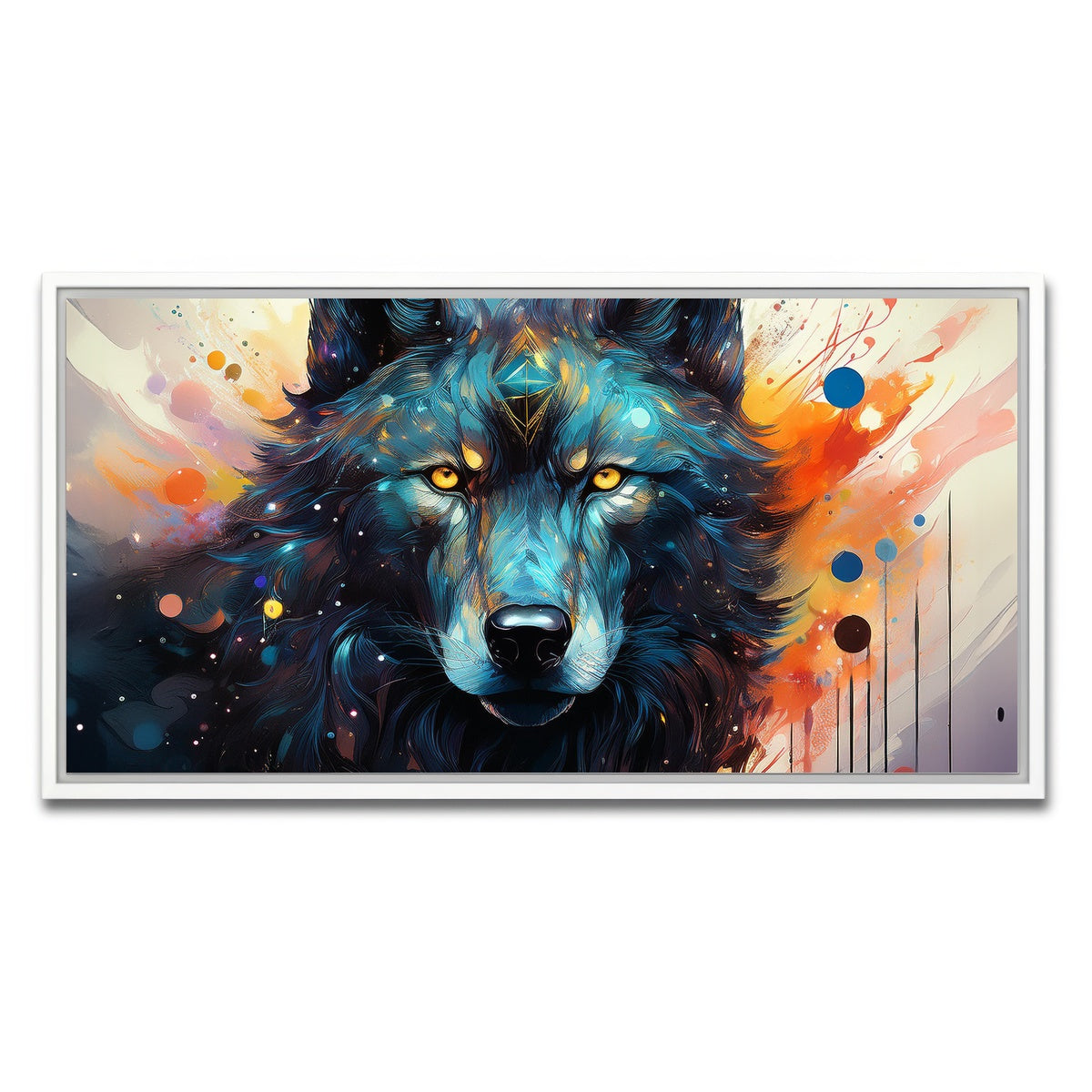 AUTO-MOCKUP WHITE | Wolf Painting | 1 Piece | White Framed Canvas | group=2x1
