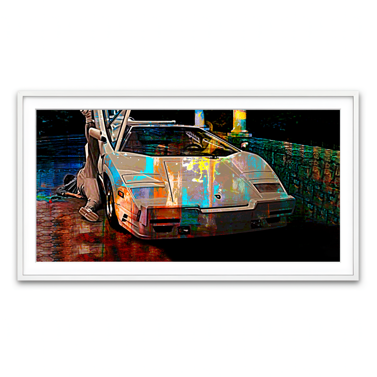 Framed Print 2x1 White