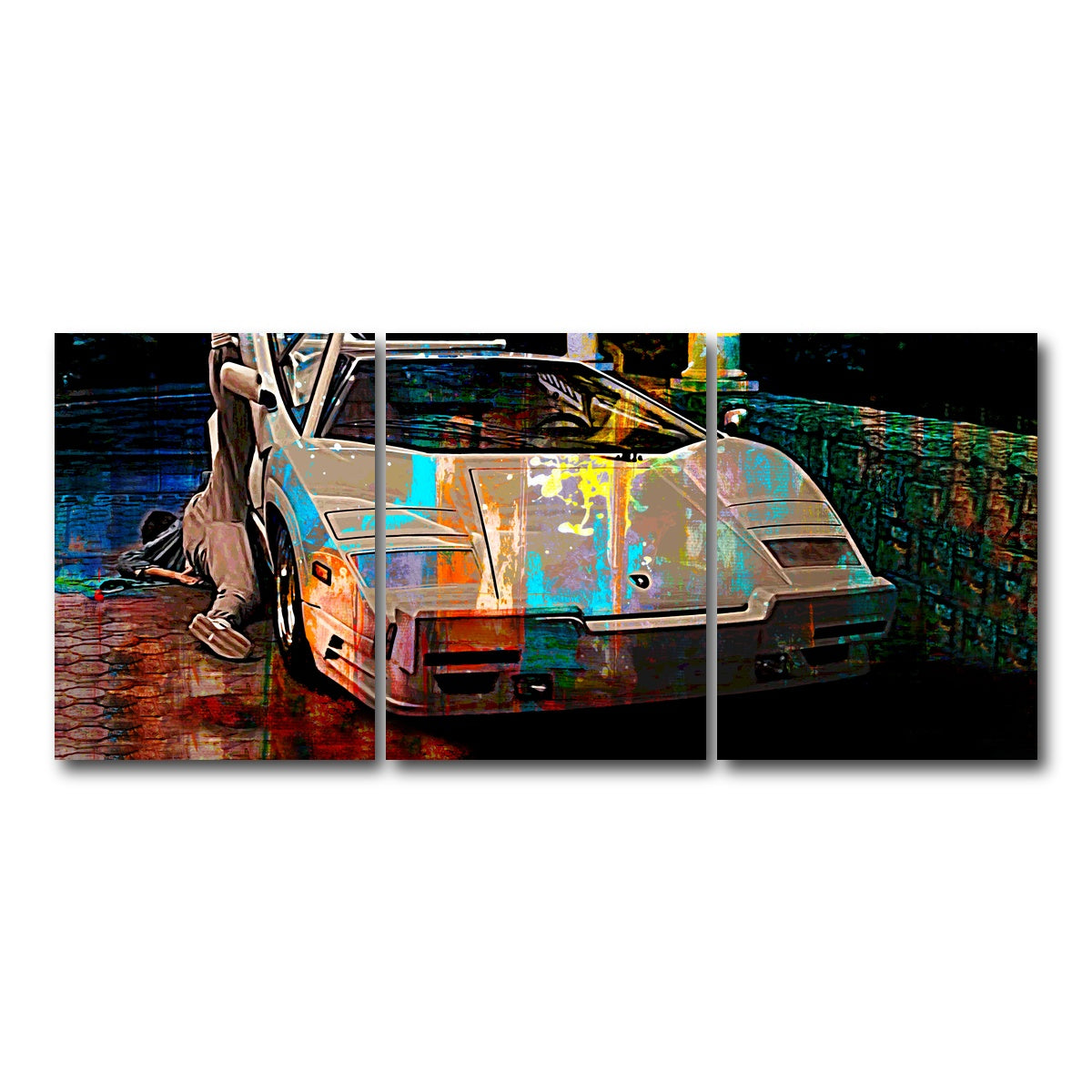 AUTO-MOCKUP WHITE | Wolf of Wall Street Lamborghini | 3 Piece | Gallery Wrap Canvas | group=18x24