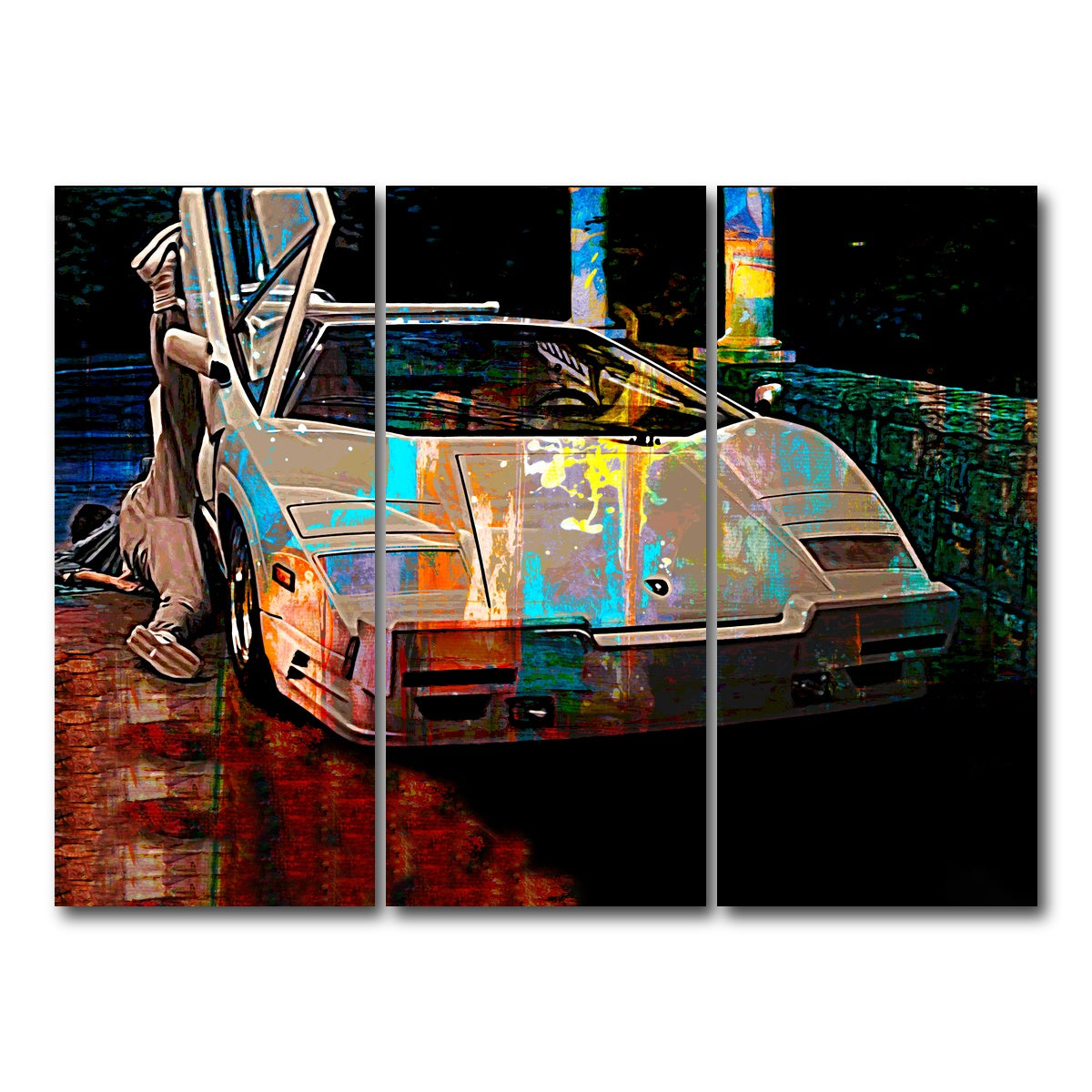 AUTO-MOCKUP WHITE | Wolf of Wall Street Lamborghini | 3 Piece | Gallery Wrap Canvas | group=8x18