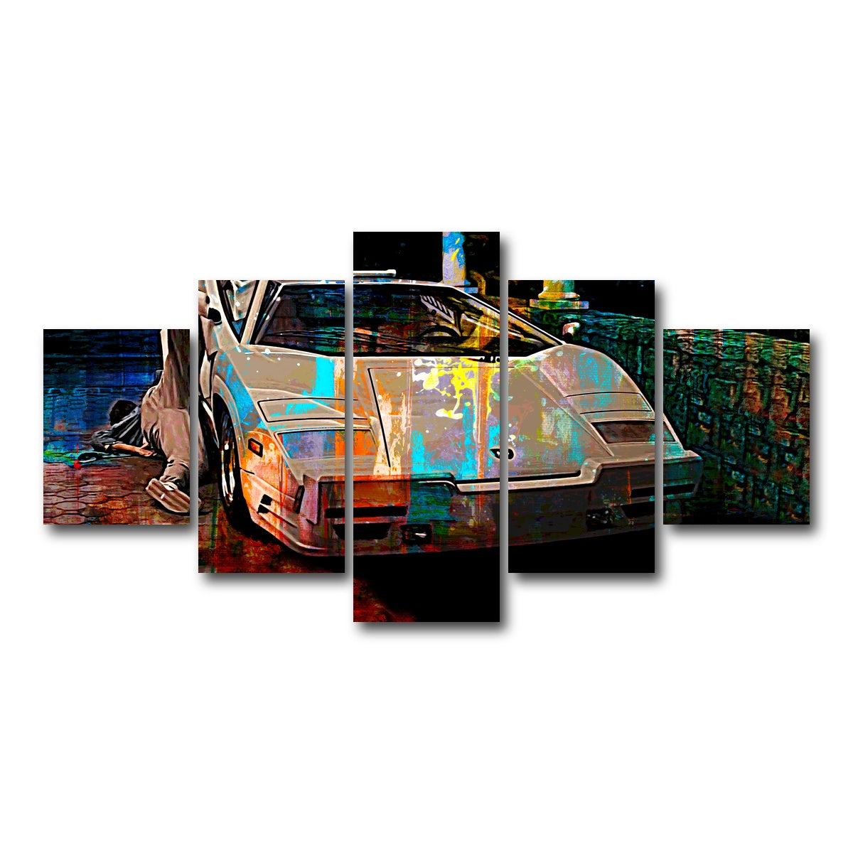 AUTO-MOCKUP WHITE | Wolf of Wall Street Lamborghini | 5 Piece | Gallery Wrap Canvas | group=5_short