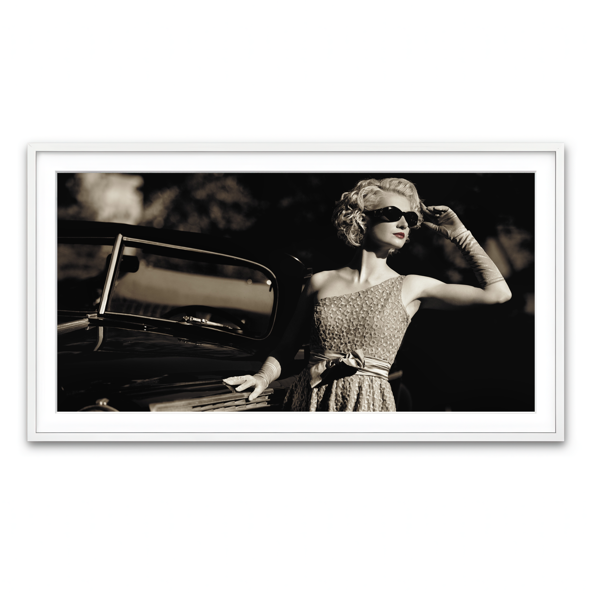 Framed Print 2x1 White