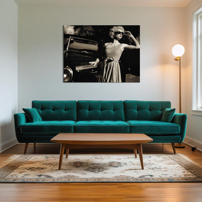 AUTO-MOCKUP ROOM | Woman and Retro Car