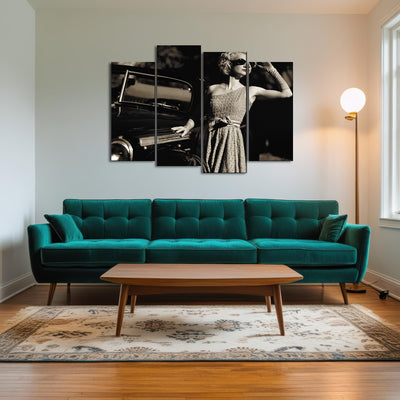 AUTO-MOCKUP ROOM | Woman and Retro Car