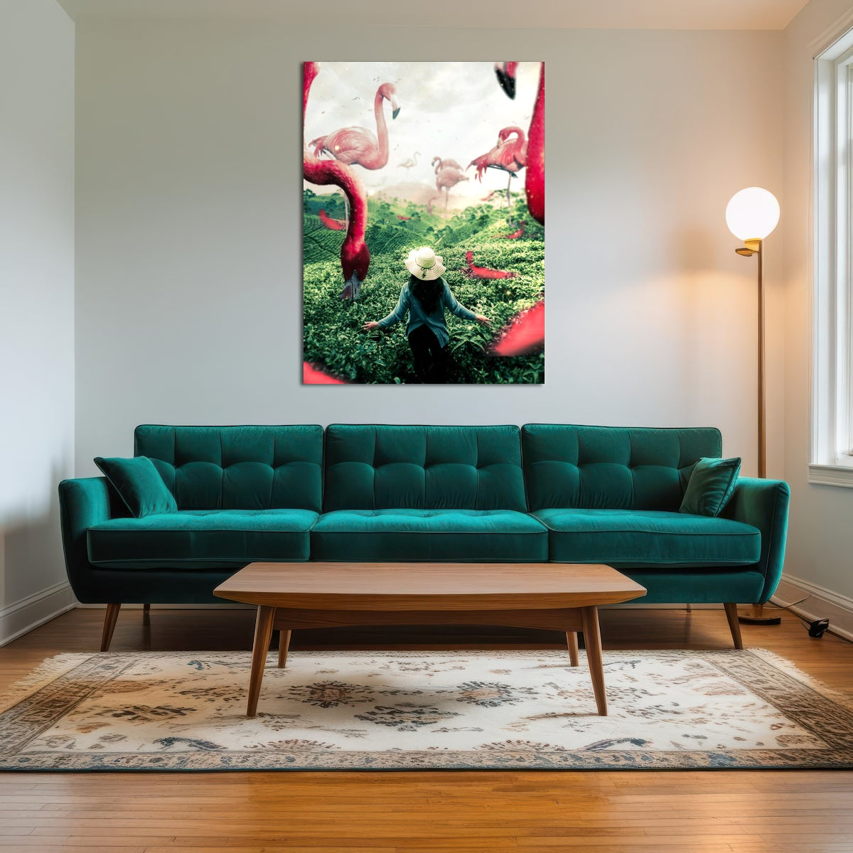 AUTO-MOCKUP ROOM | Woman with Flamingos