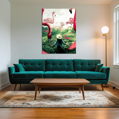 AUTO-MOCKUP ROOM | Woman with Flamingos