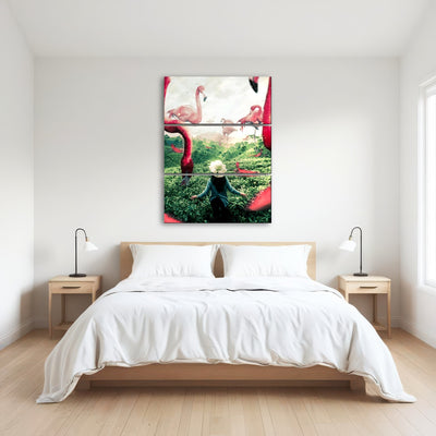 AUTO-MOCKUP ROOM | Woman with Flamingos