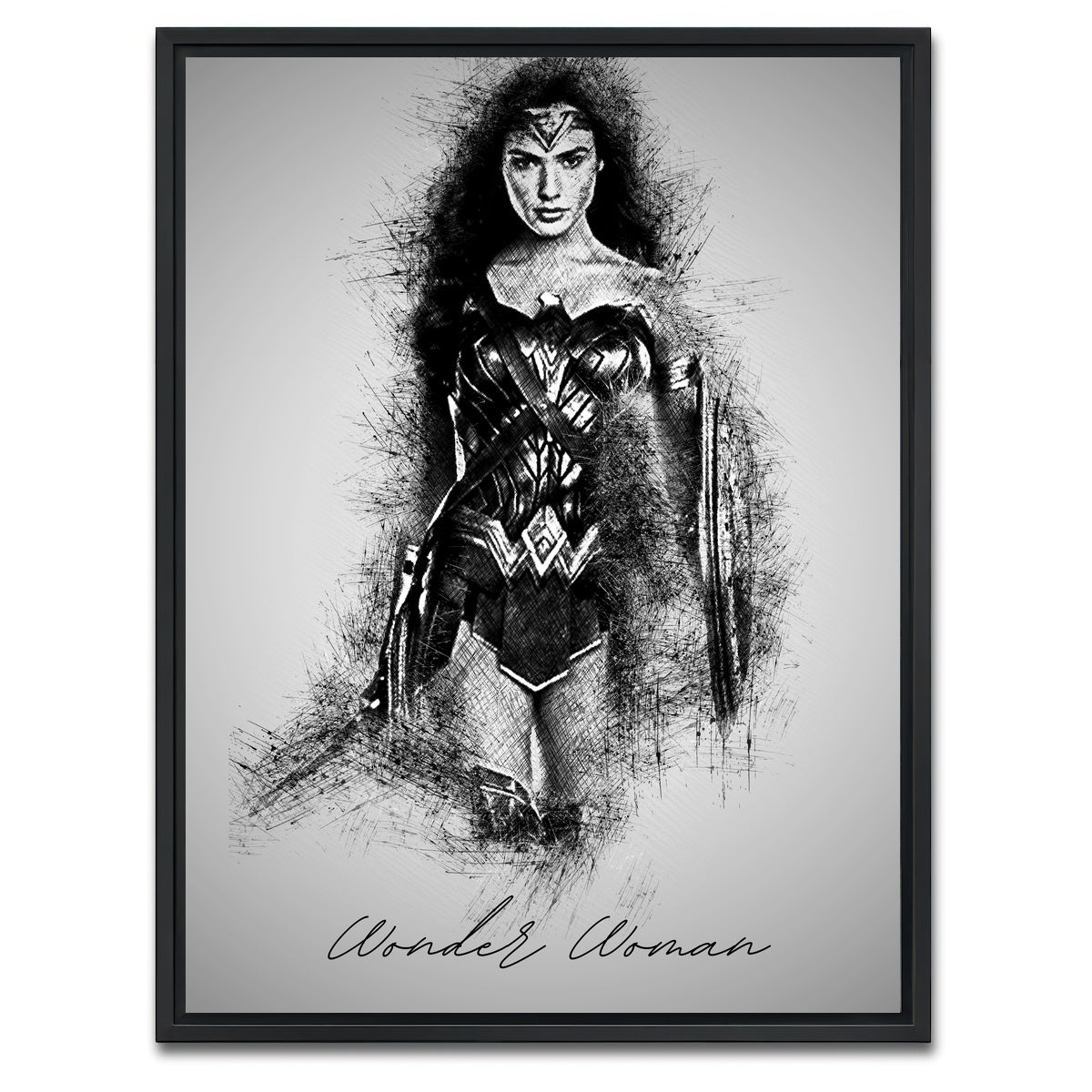 AUTO-MOCKUP WHITE | Wonder Woman | 1 Piece | Black Framed Canvas | group=3x4