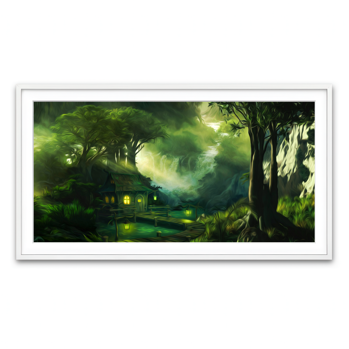 Framed Print 2x1 White