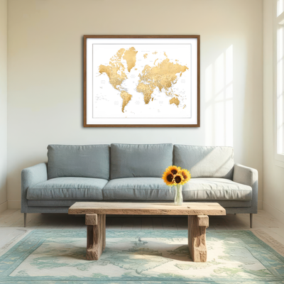 AUTO-MOCKUP ROOM | World Map 10 Wall Art