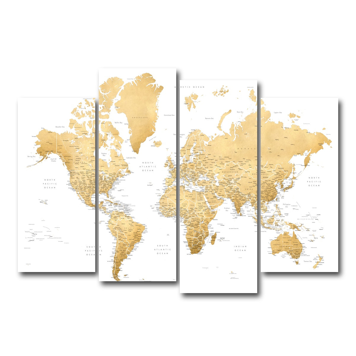 AUTO-MOCKUP WHITE | World Map 10 | 4 Piece | Gallery Wrap Canvas | group=4_normal