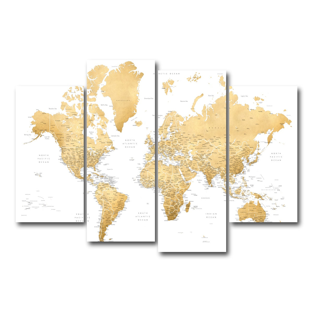 AUTO-MOCKUP WHITE | World Map 10 | 4 Piece | Gallery Wrap Canvas | group=4_short
