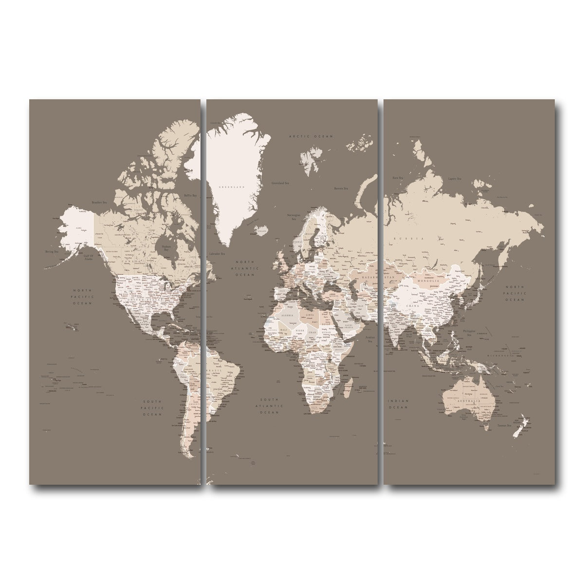 AUTO-MOCKUP WHITE | World Map 11 | 3 Piece | Gallery Wrap Canvas | group=8x18