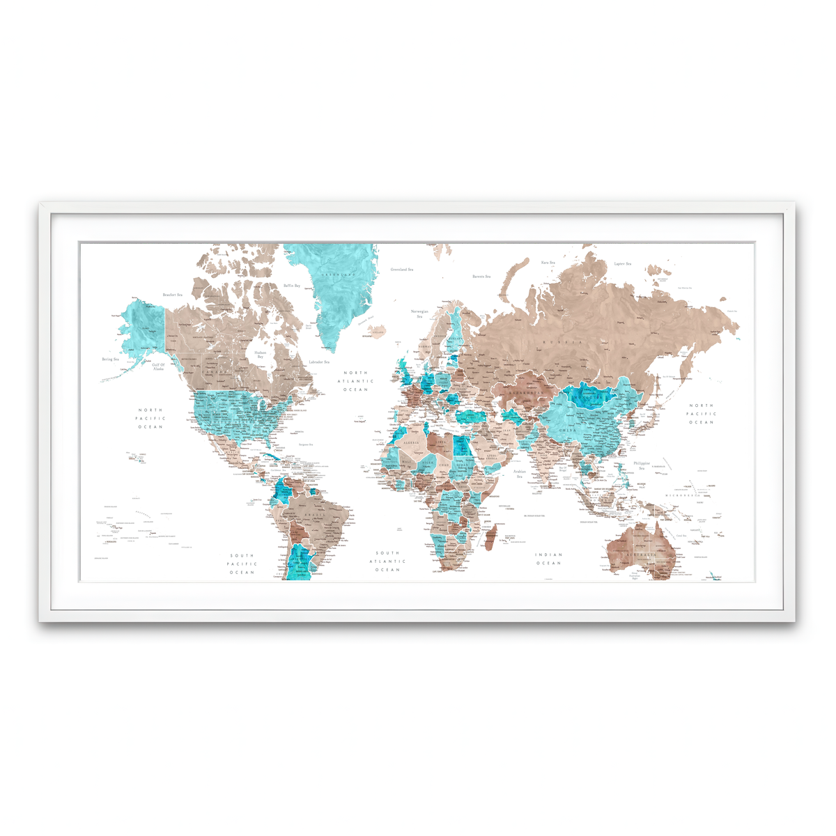 Framed Print 2x1 White