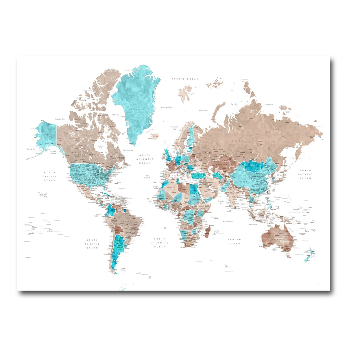 AUTO-MOCKUP WHITE | World Map 12 | 1 Piece | Gallery Wrap Canvas | group=4x3