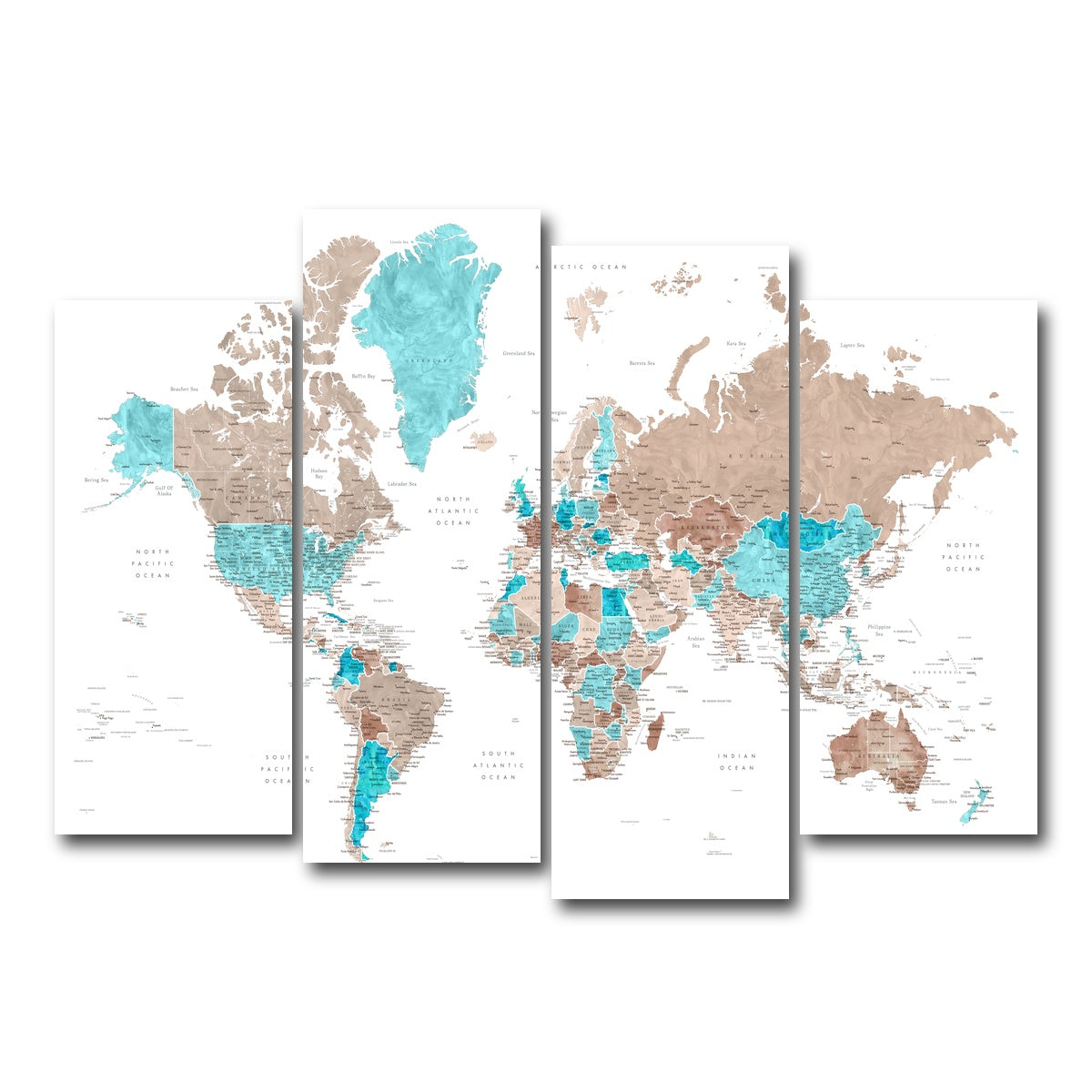 AUTO-MOCKUP WHITE | World Map 12 | 4 Piece | Gallery Wrap Canvas | group=4_normal