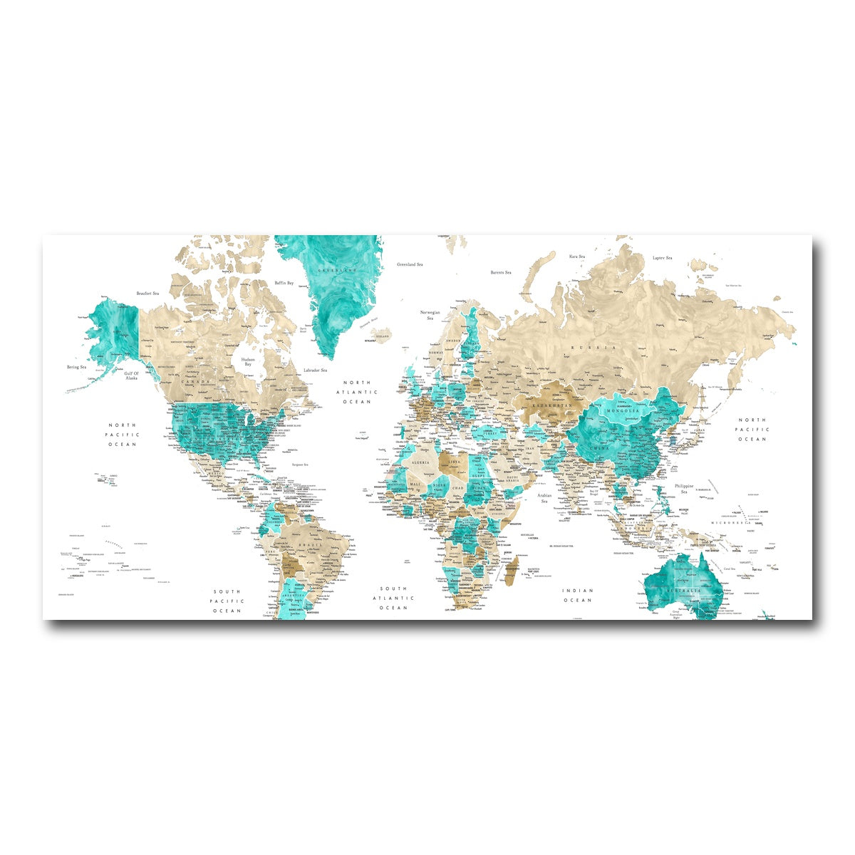 AUTO-MOCKUP WHITE | World Map 13 | 1 Piece | Gallery Wrap Canvas | group=2x1