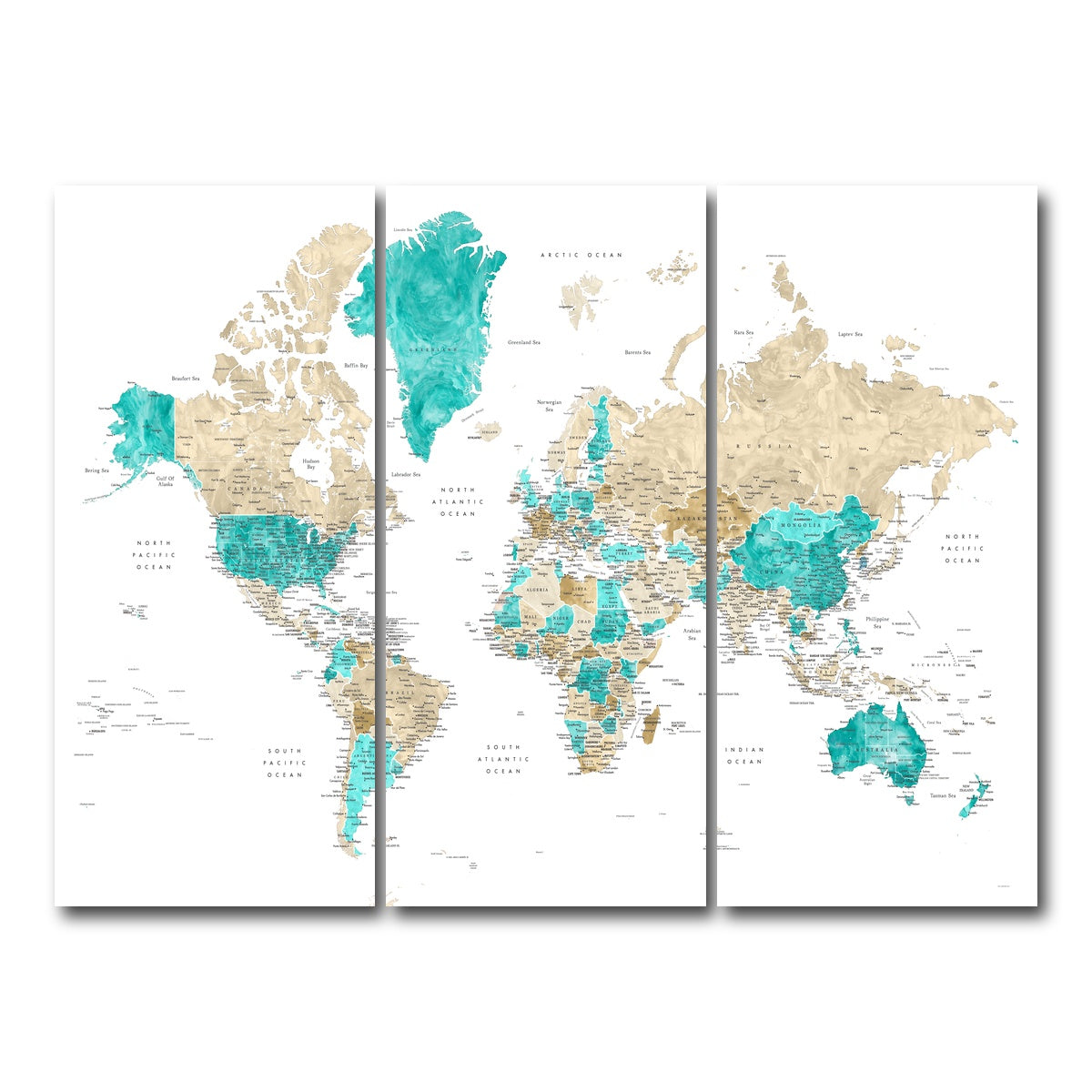 AUTO-MOCKUP WHITE | World Map 13 | 3 Piece | Gallery Wrap Canvas | group=8x18