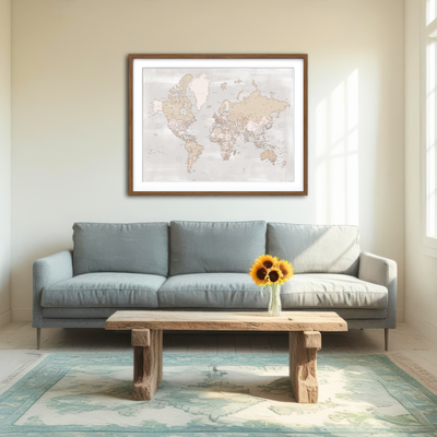 AUTO-MOCKUP ROOM | World Map 14 Wall Art