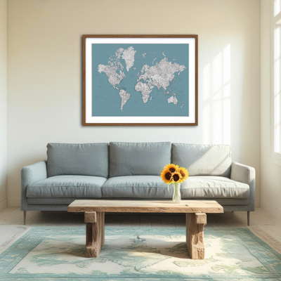 AUTO-MOCKUP ROOM | World Map 15 Wall Art