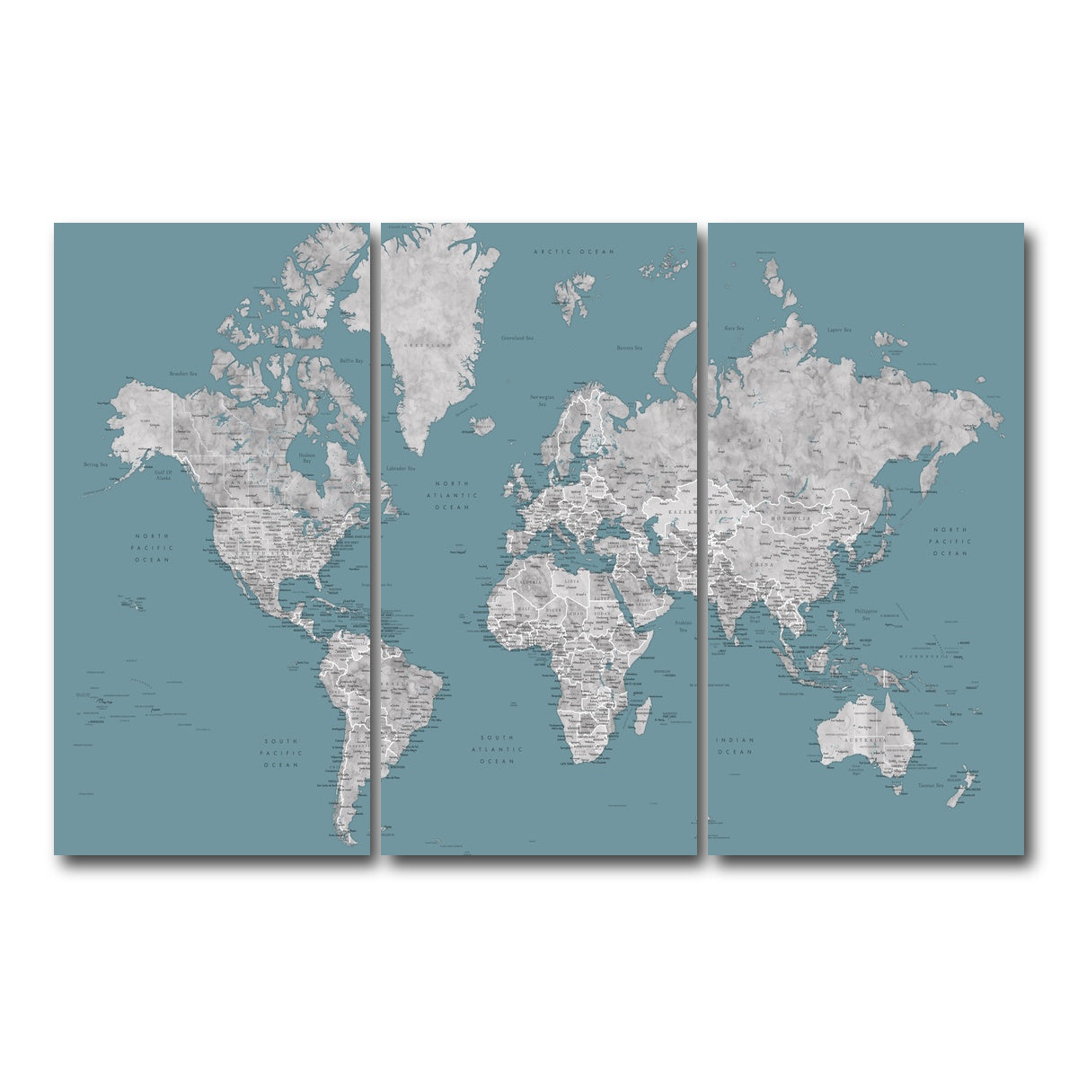 AUTO-MOCKUP WHITE | World Map 15 | 3 Piece | Gallery Wrap Canvas | group=12x24