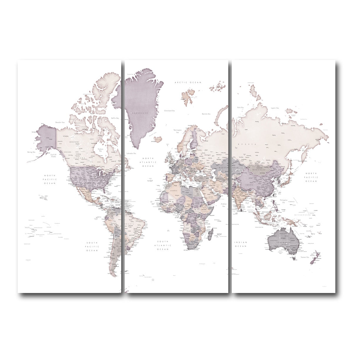 AUTO-MOCKUP WHITE | World Map 16 | 3 Piece | Gallery Wrap Canvas | group=8x18
