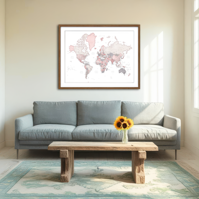 AUTO-MOCKUP ROOM | World Map 17 Wall Art