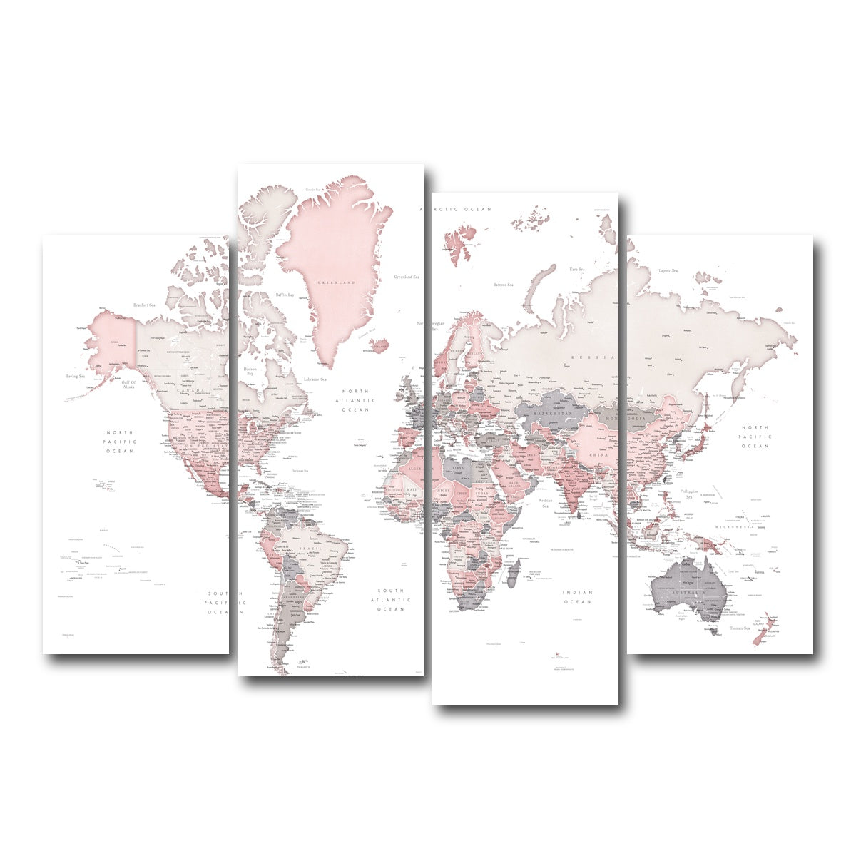 AUTO-MOCKUP WHITE | World Map 17 | 4 Piece | Gallery Wrap Canvas | group=4_normal