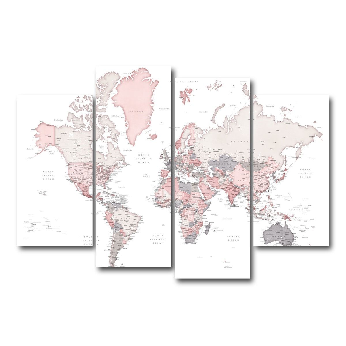 AUTO-MOCKUP WHITE | World Map 17 | 4 Piece | Gallery Wrap Canvas | group=4_short