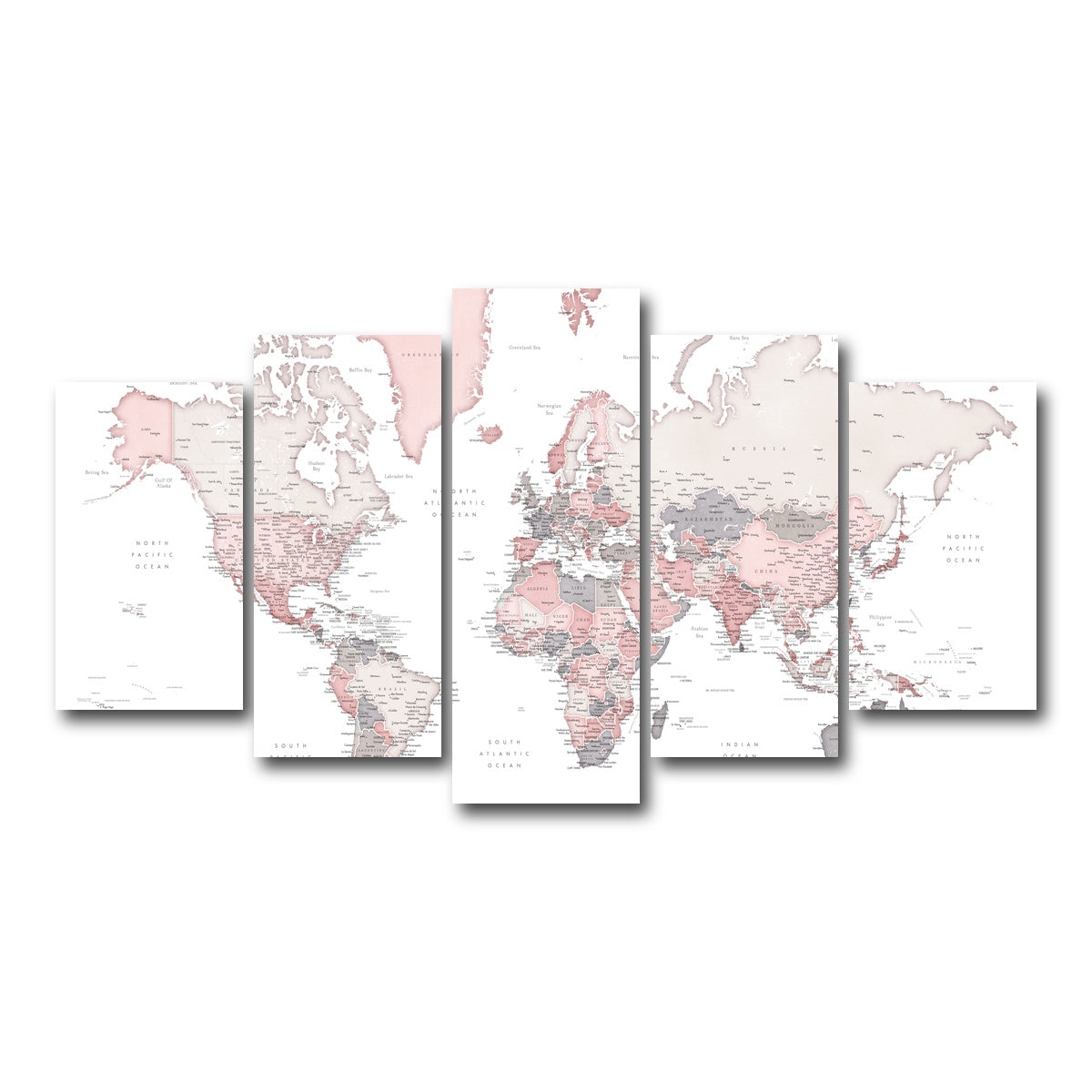 AUTO-MOCKUP WHITE | World Map 17 | 5 Piece | Gallery Wrap Canvas | group=5_normal