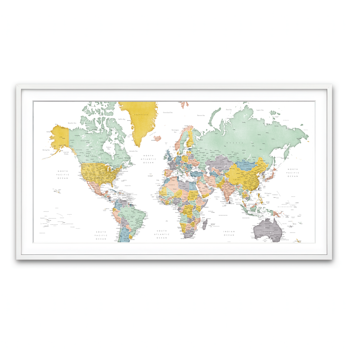 Framed Print 2x1 White