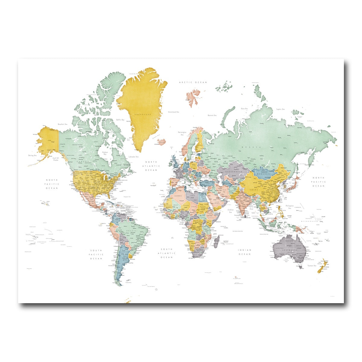 AUTO-MOCKUP WHITE | World Map 18 | 1 Piece | Gallery Wrap Canvas | group=4x3