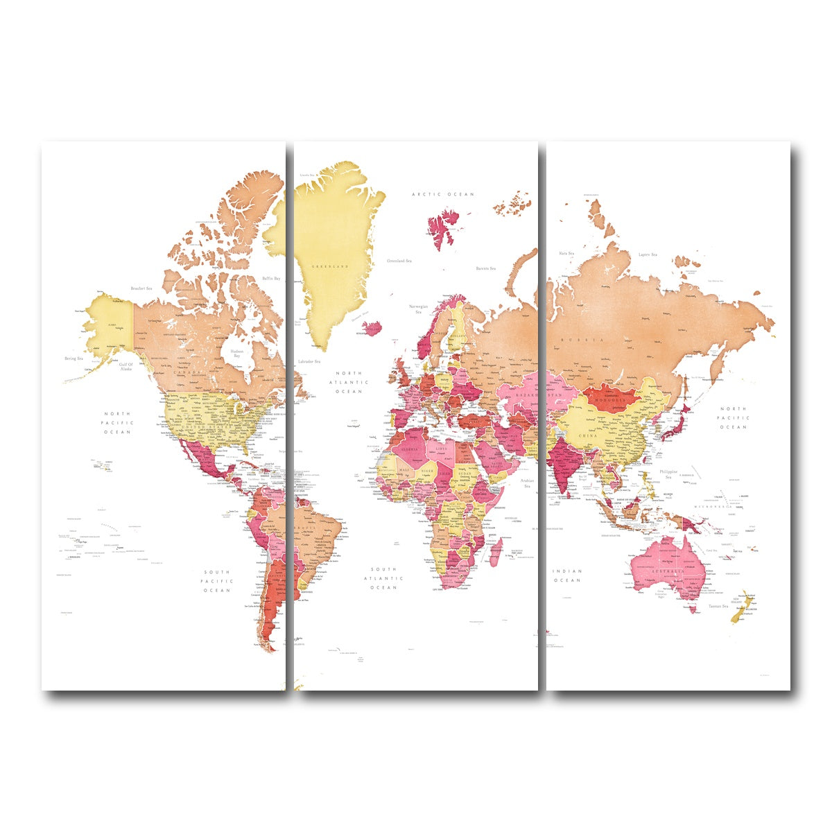 AUTO-MOCKUP WHITE | World Map 19 | 3 Piece | Gallery Wrap Canvas | group=8x18