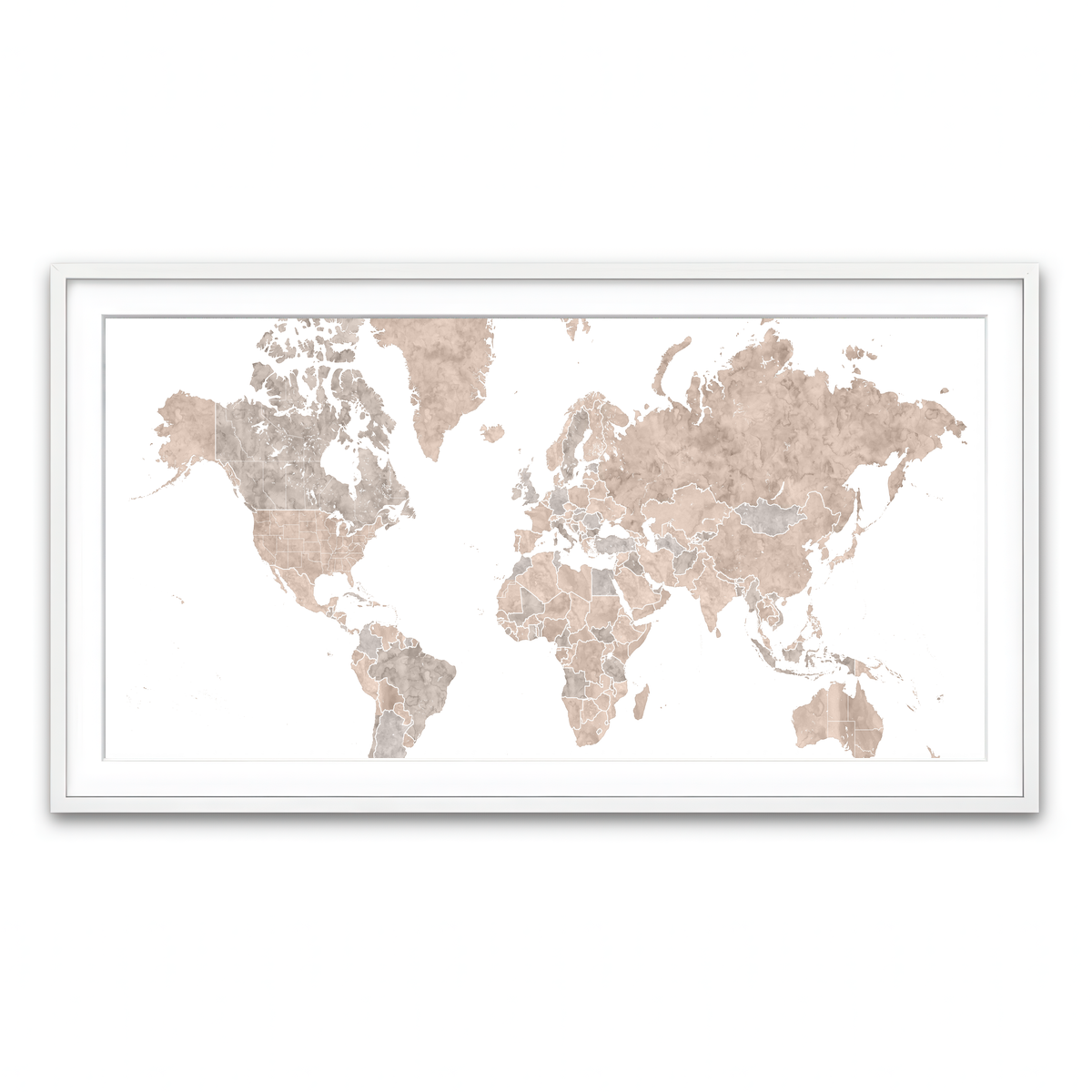 Framed Print 2x1 White